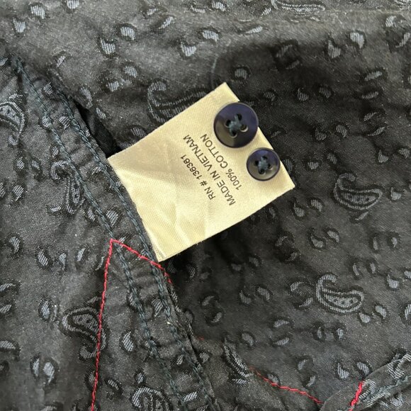 Vintage Italia Reserved Stock Men's Button-Down Shirt Navy Blue Cotton XL - Picture 3 of 7